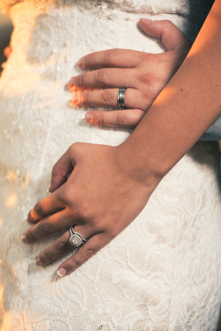 Bride and groom's wedding rings